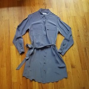 Equipment | Classic Blue Silk Shirtdress Size XS